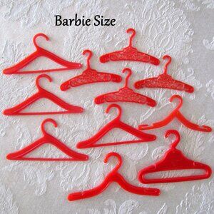 BARBIE HANGERS, 11 RED ONES